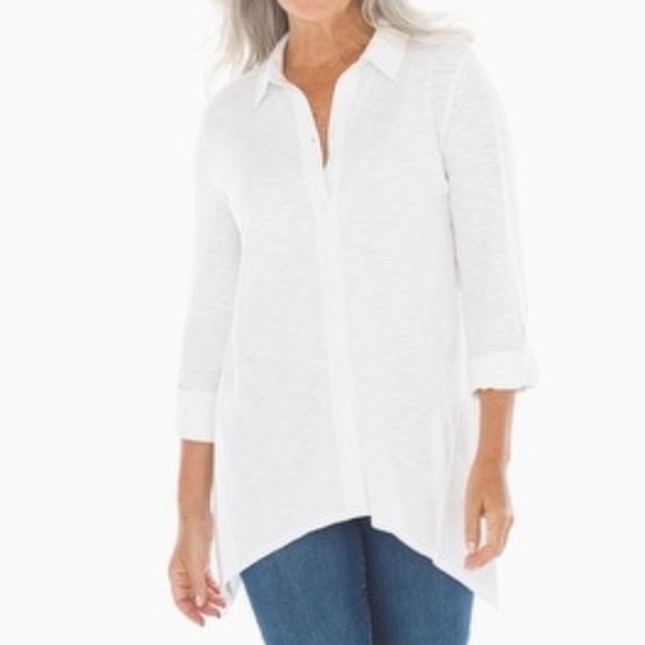 Soma Tops - Soma Cotton Button Down Swing Tunic Bright White M NWT
